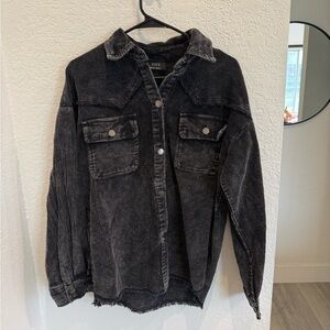 Vici Charcoal Corduroy Shirt